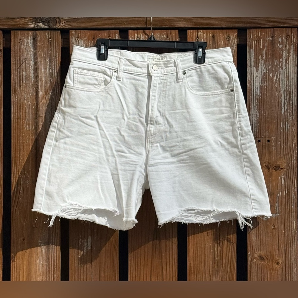 Lucky Brand White Denim Cut-off Shorts Size 12/31